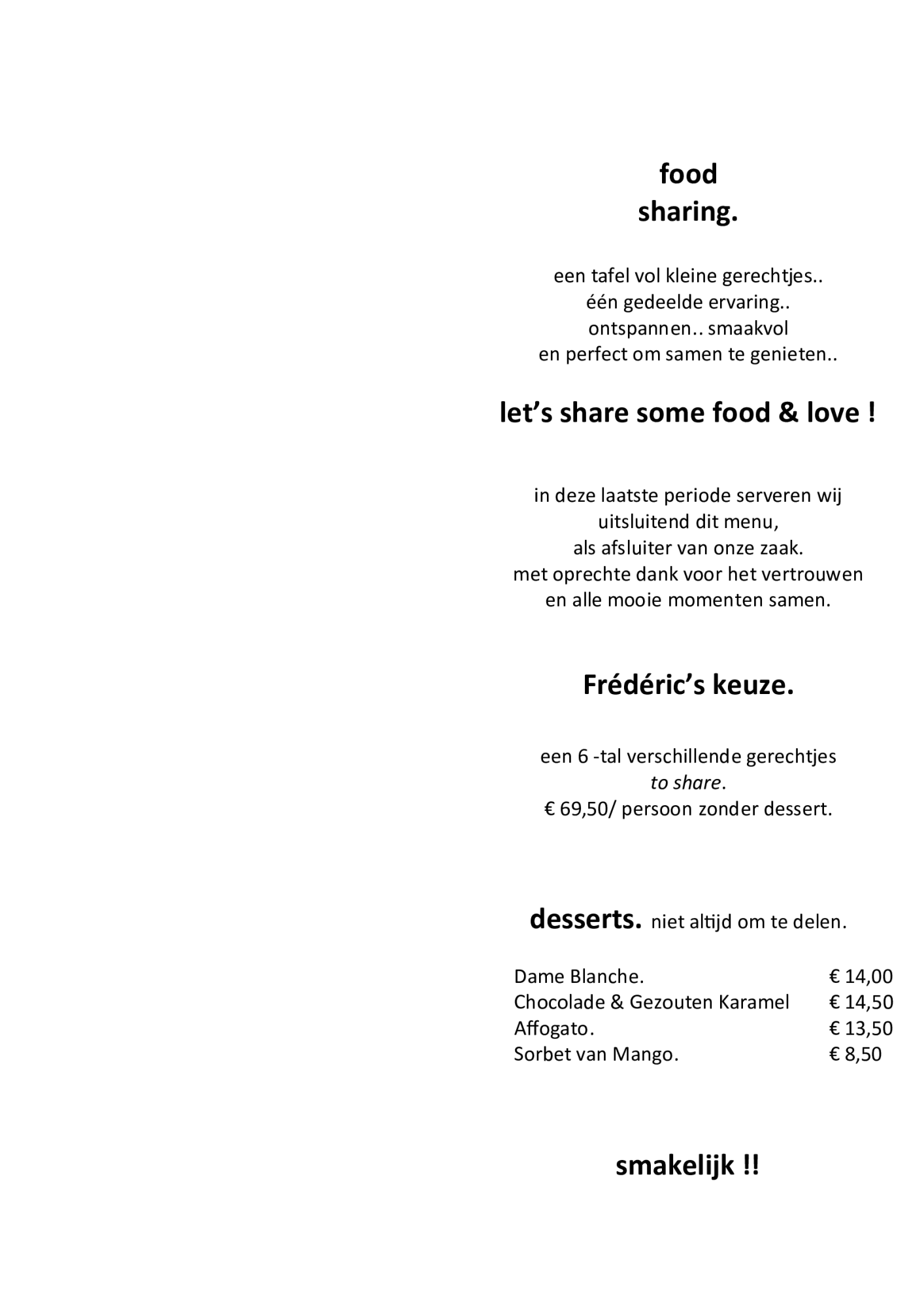 Altijd Honger Menukaart | 12 by Helsen | TableFever